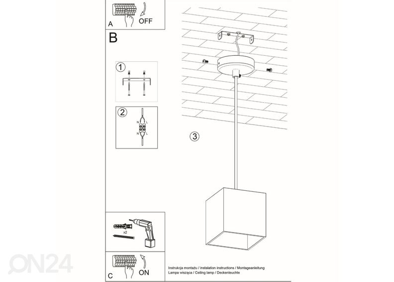 Rippvalgusti Quad 1, must suurendatud