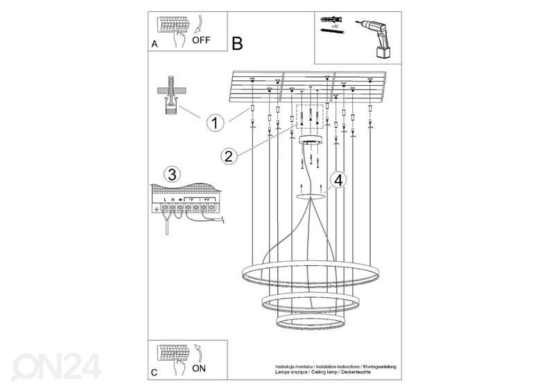 Rippvalgusti Rio 3, 3000K suurendatud