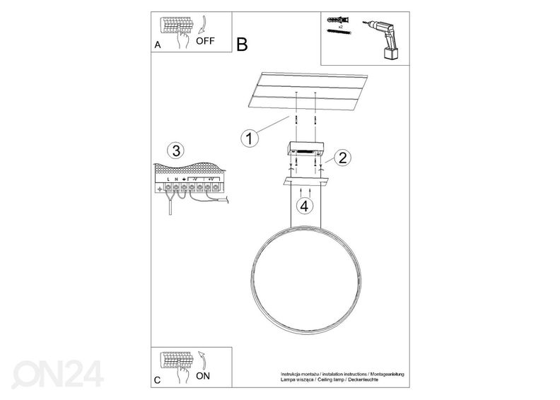 Rippvalgusti Rio 55, 4000K suurendatud