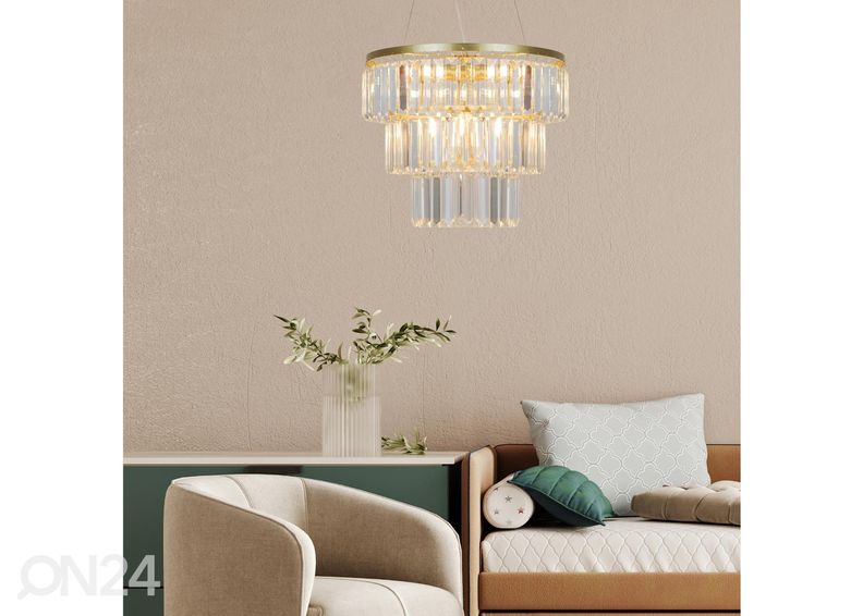 Rippvalgusti Tifanny Gold Ø 40 cm suurendatud