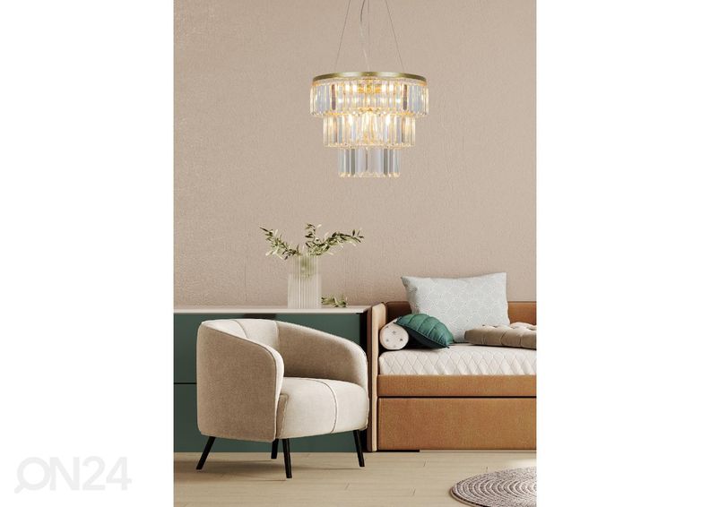 Rippvalgusti Tifanny Gold Ø 40 cm suurendatud