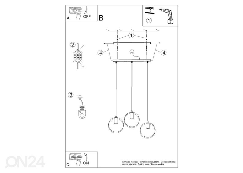 Rippvalgusti Titran 3,valge suurendatud