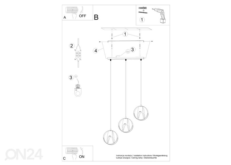 Rippvalgusti Tulos 3L, valge suurendatud