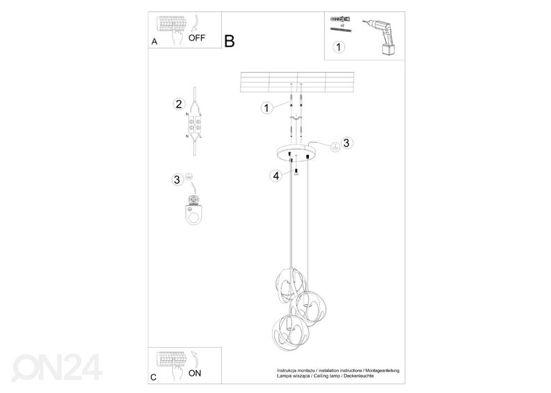 Rippvalgusti Tulos 3P, valge suurendatud