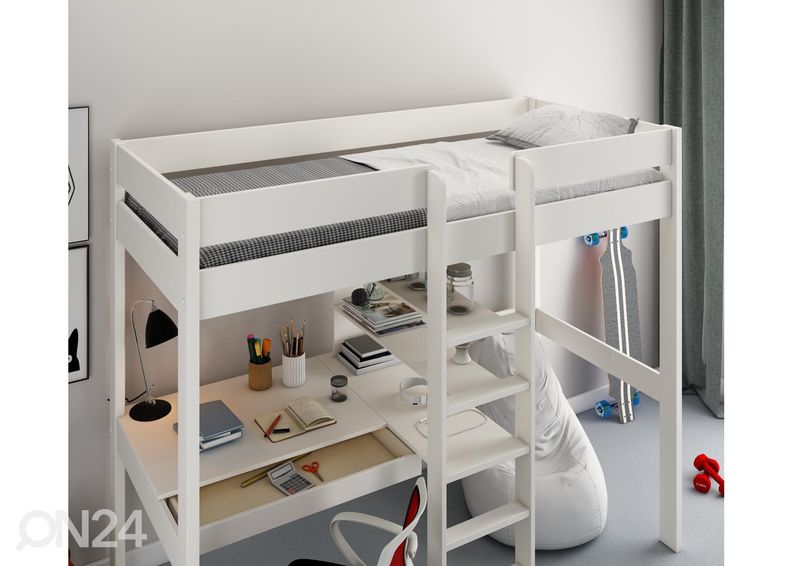 Robin narivoodi sahtliga kirjutuslaua ja riiuliga, 90x200 cm suurendatud