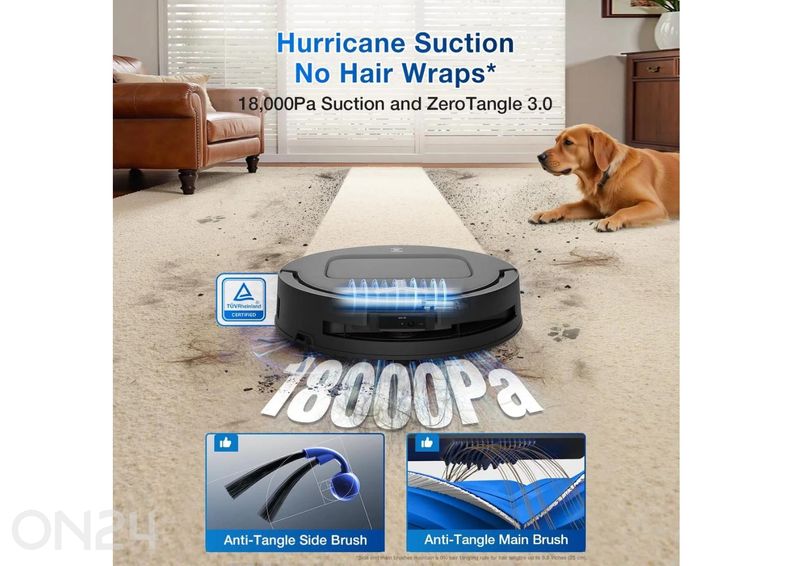 Robottolmuimeja Ecovacs Deebot T80 OMNI, märg- ja kuivpuhastus, must suurendatud