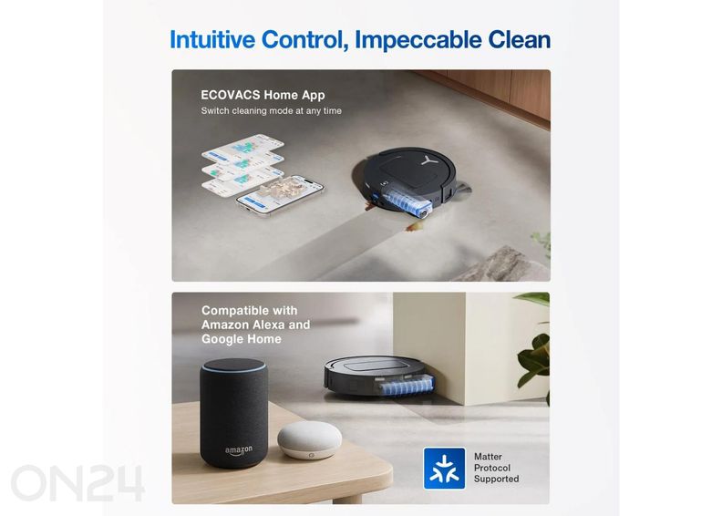 Robottolmuimeja Ecovacs Deebot T80 OMNI, märg- ja kuivpuhastus, must suurendatud
