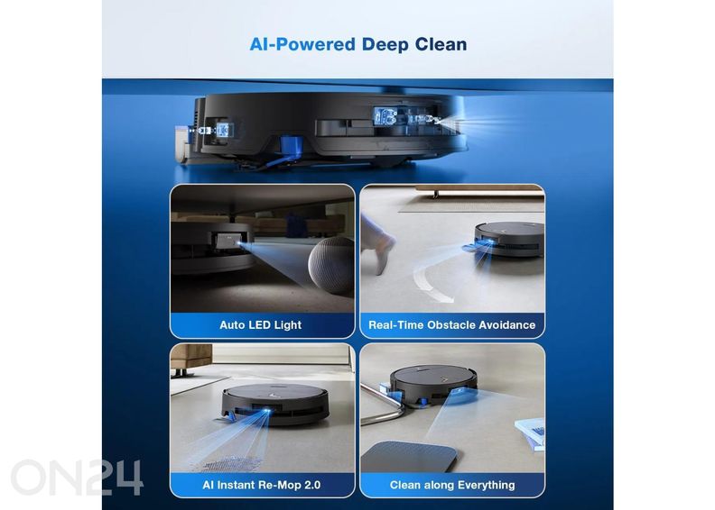 Robottolmuimeja Ecovacs Deebot X9 PRO OMNI, märg- ja kuivpuhastus, must suurendatud