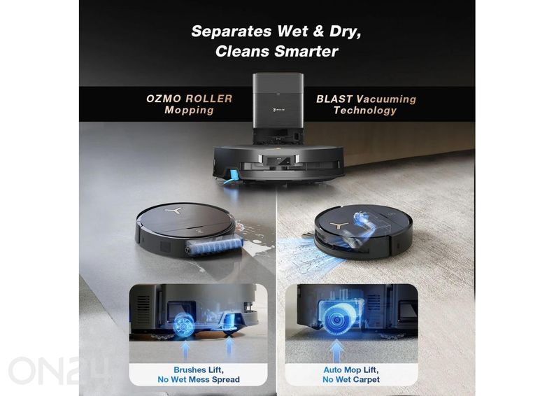 Robottolmuimeja Ecovacs Deebot X9 PRO OMNI, märg- ja kuivpuhastus, must suurendatud