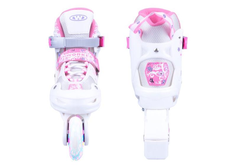 Rulluisud lastele reguleeritavad helendatavate tuledega Diane WORKER suurendatud