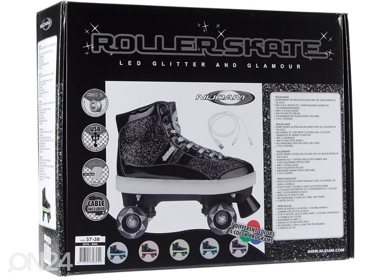 Sädelevad rulluisud quad lastele Nijdam suurendatud