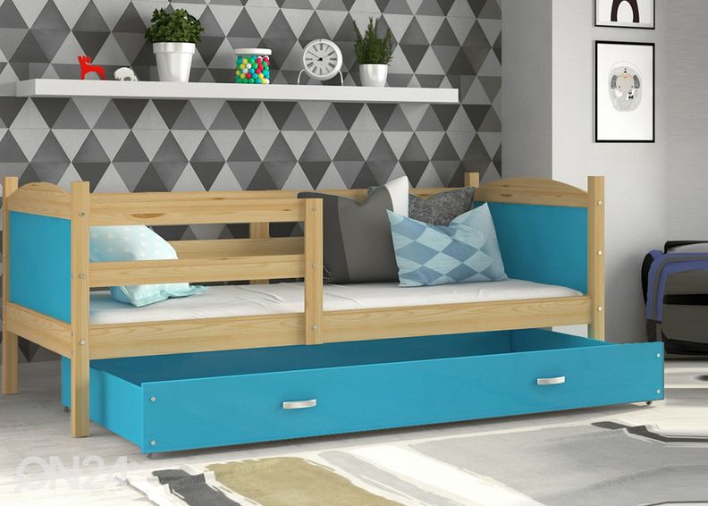 Sahtliga lastevoodi 80x160 cm+madrats suurendatud