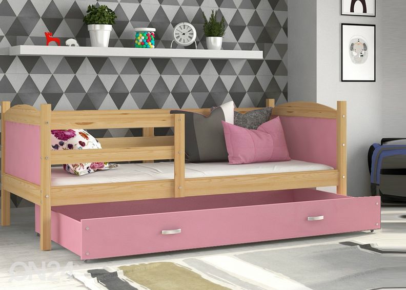 Sahtliga lastevoodi 80x160 cm+madrats suurendatud