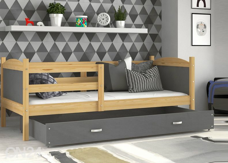 Sahtliga lastevoodi 80x160 cm+madrats suurendatud