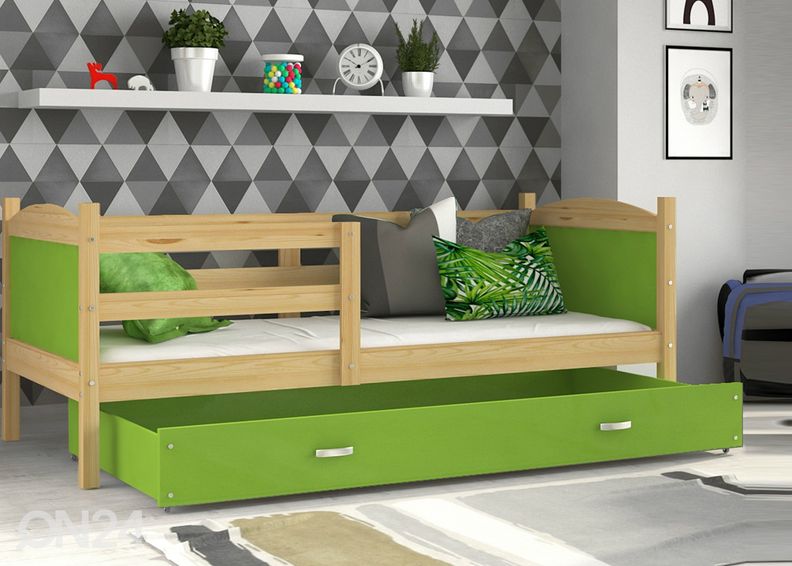 Sahtliga lastevoodi 80x160 cm+madrats suurendatud