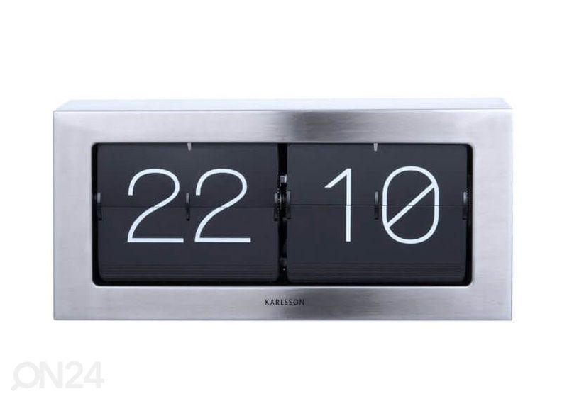 Seina/lauakell Karlsson Flip Clock Boxed 37x17,5x9 cm, harjatud metall suurendatud