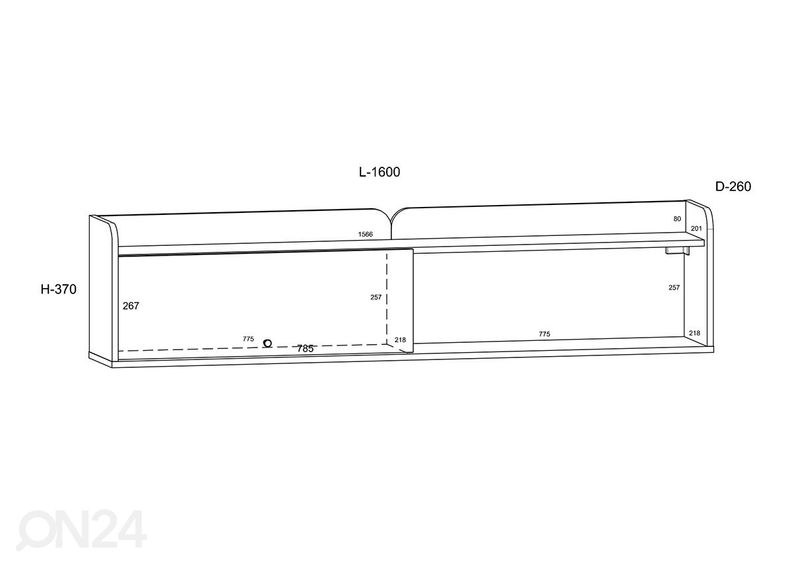 Seinakapp Glandore 160 cm suurendatud