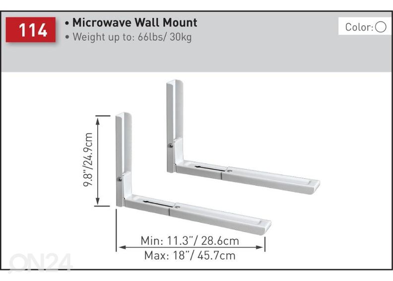 Seinakinnitus mikrolaineahjule Barkan 114.W, valge suurendatud
