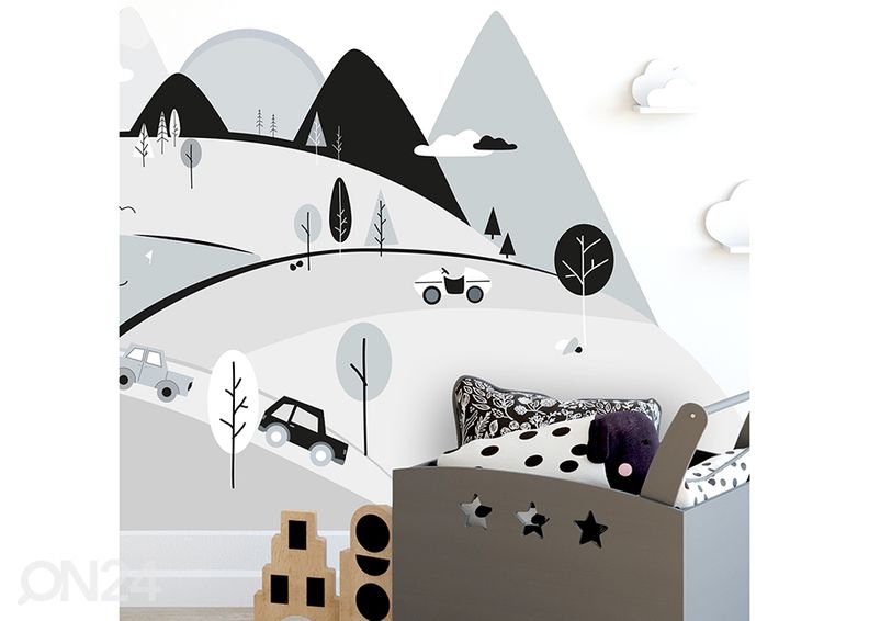 Seinakleebis Hallid mäed S suurendatud