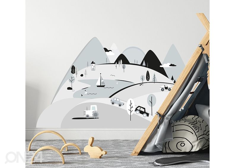 Seinakleebis Hallid mäed S suurendatud