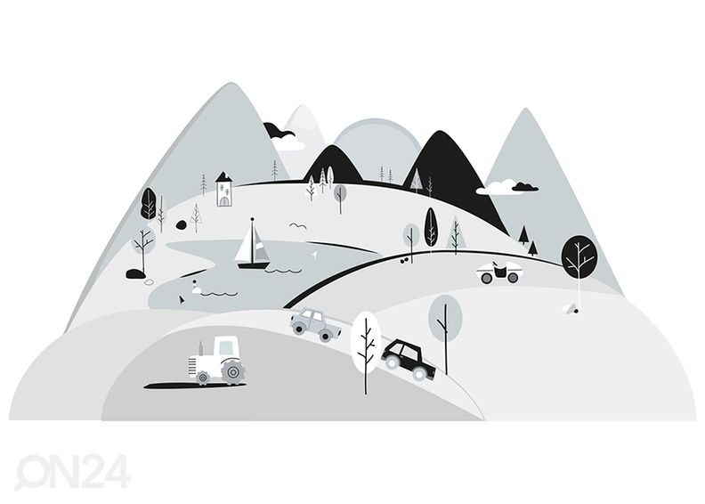 Seinakleebis Hallid mäed S suurendatud