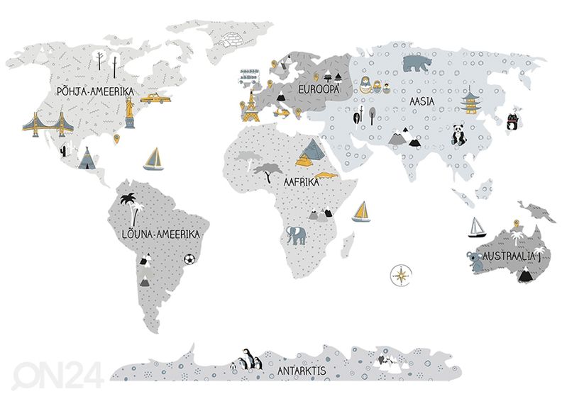 Seinakleebis Maakaart S eesti keeles, hall suurendatud