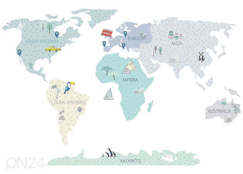 Seinakleebis Maakaart S eesti keeles, mint suurendatud