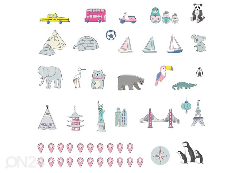 Seinakleebis Maakaart S eesti keeles, roosa suurendatud