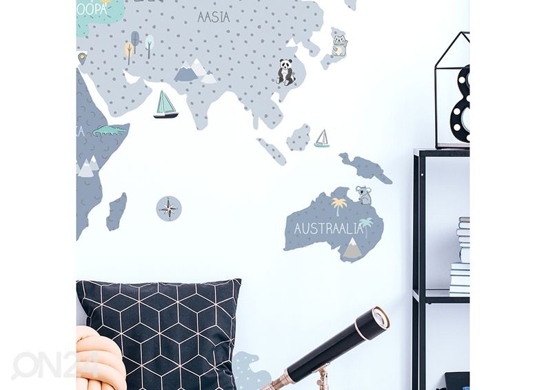 Seinakleebis Maakaart S eesti keeles, sinine suurendatud