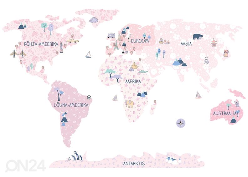 Seinakleebis Maakaart S eesti keeles, spring flower suurendatud