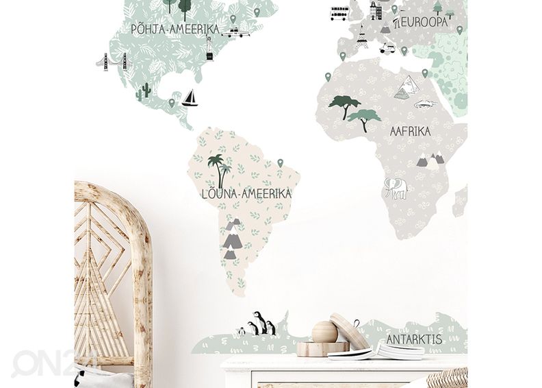 Seinakleebis Maakaart S eesti keeles, tropic sand suurendatud