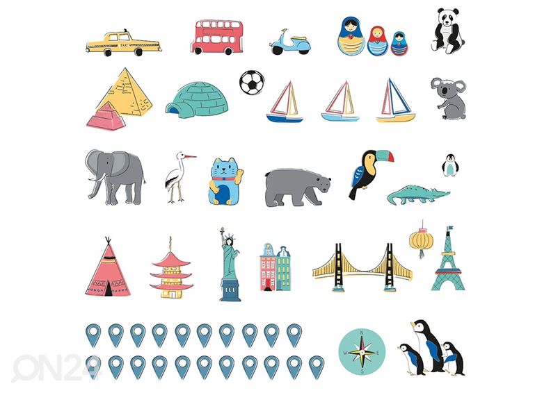 Seinakleebis Maakaart S eesti keeles, värviline suurendatud