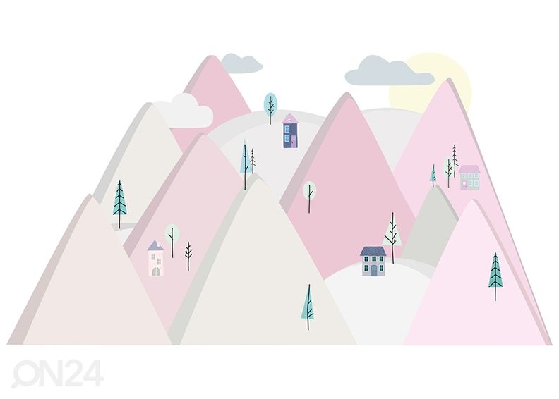 Seinakleebis Roosad mäed S suurendatud