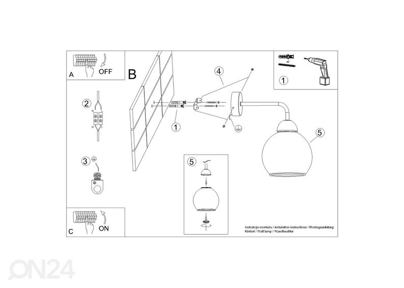 Seinalamp Alino 1, must suurendatud