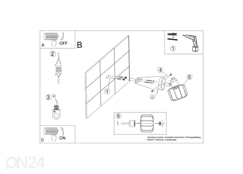 Seinalamp Beluci 1, must suurendatud