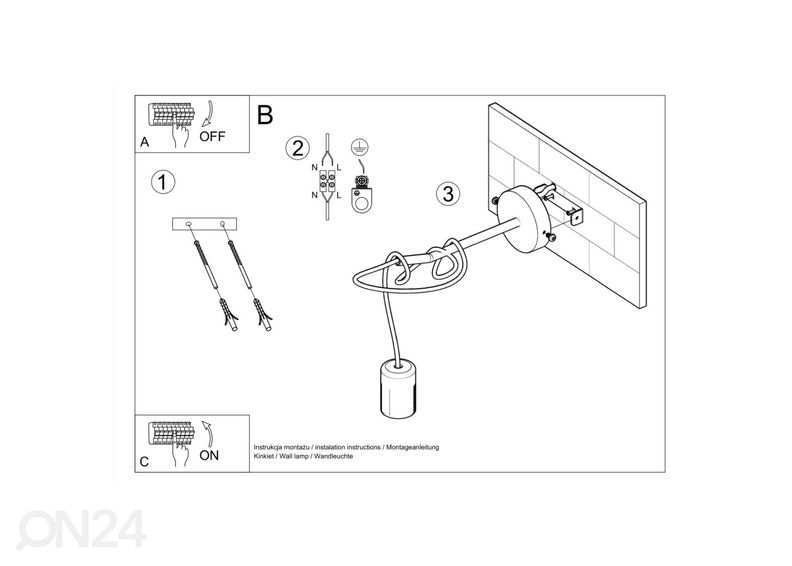Seinalamp Edison, must suurendatud