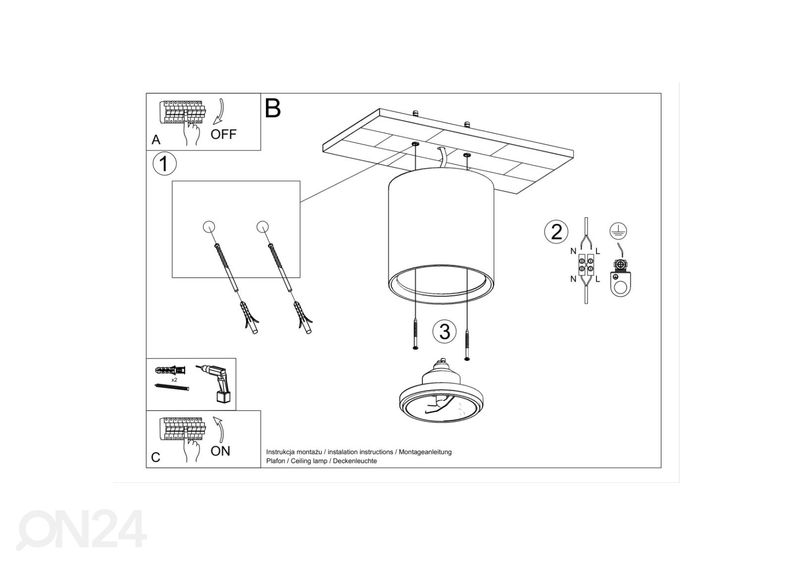 Seinalamp keraamiline Kalu suurendatud
