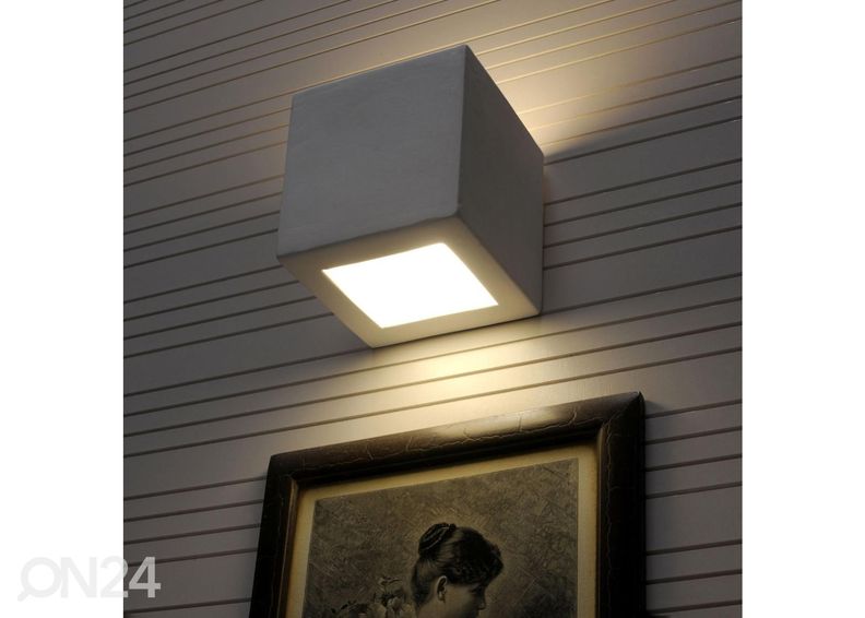 Seinalamp Leo keraamiline, valge suurendatud