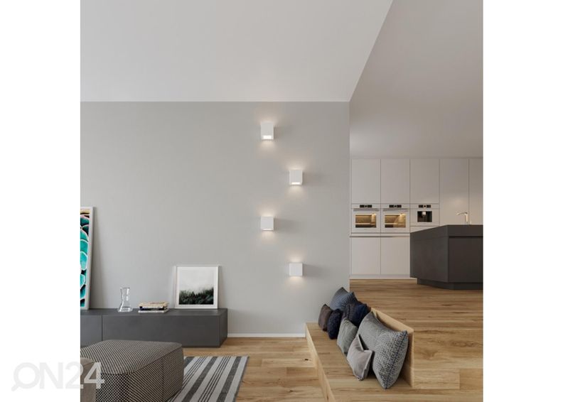 Seinalamp Leo keraamiline, valge suurendatud