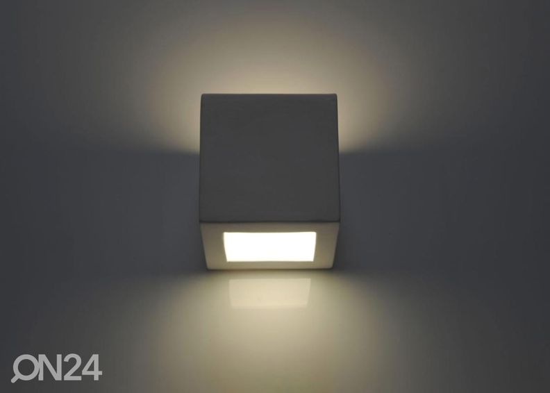 Seinalamp Leo keraamiline, valge suurendatud