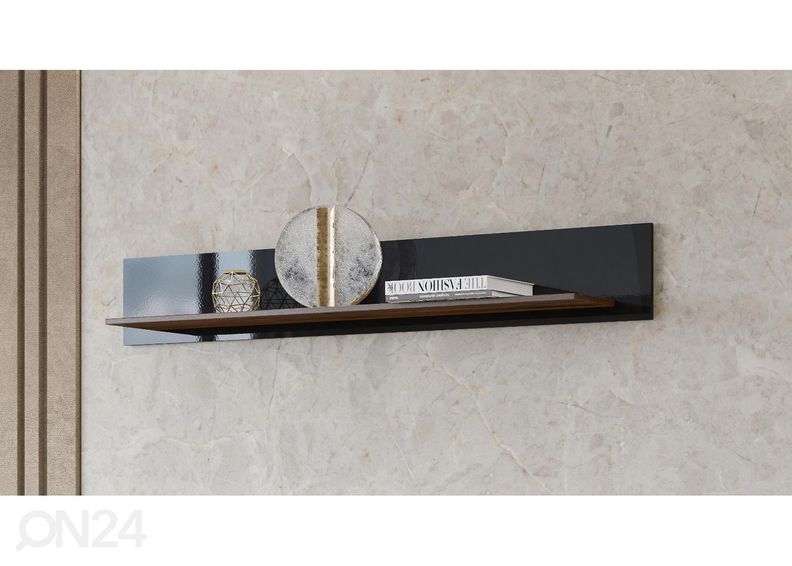 Seinariiul Cassandra 160 cm, pähkel/läikiv must suurendatud