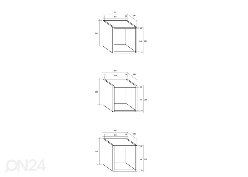 Seinariiulid Kerry 3 tk suurendatud