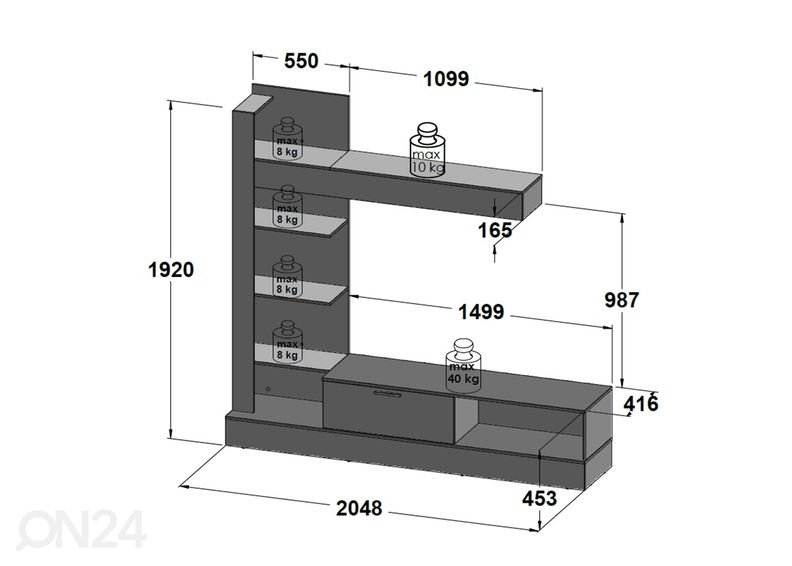 Sektsioon Alicante 205 cm suurendatud