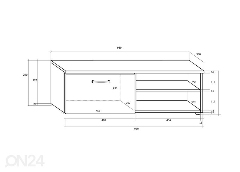 Sektsioon Jameson 240 cm suurendatud