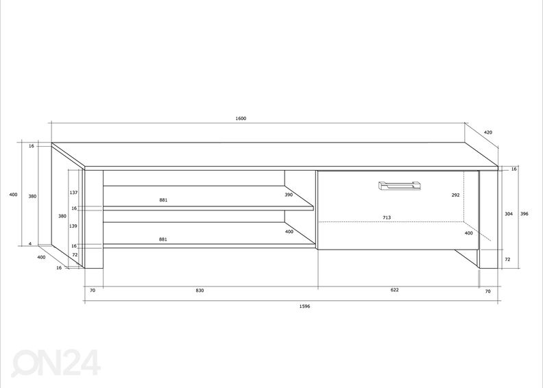 Sektsioon Midleton 295 cm suurendatud
