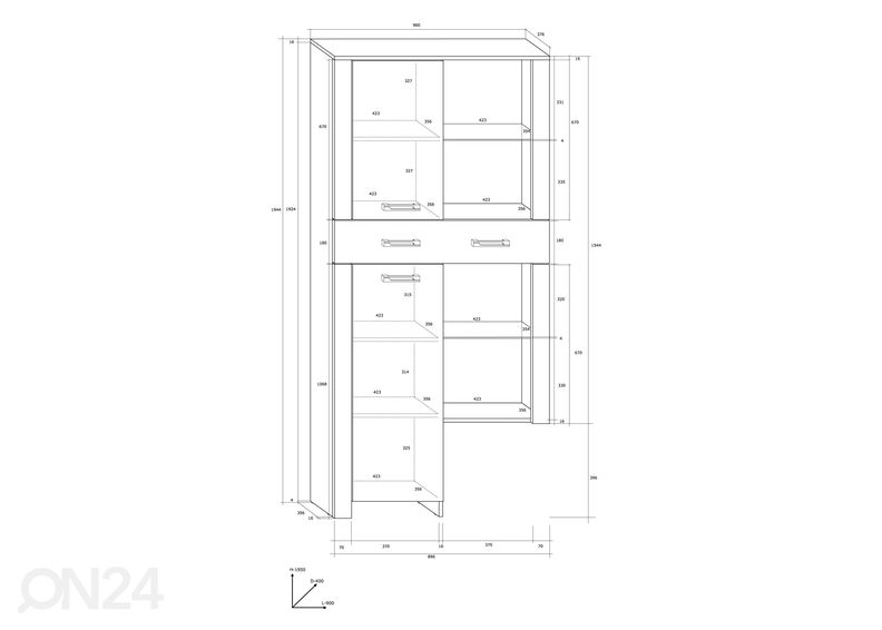 Sektsioon Midleton 296 cm suurendatud