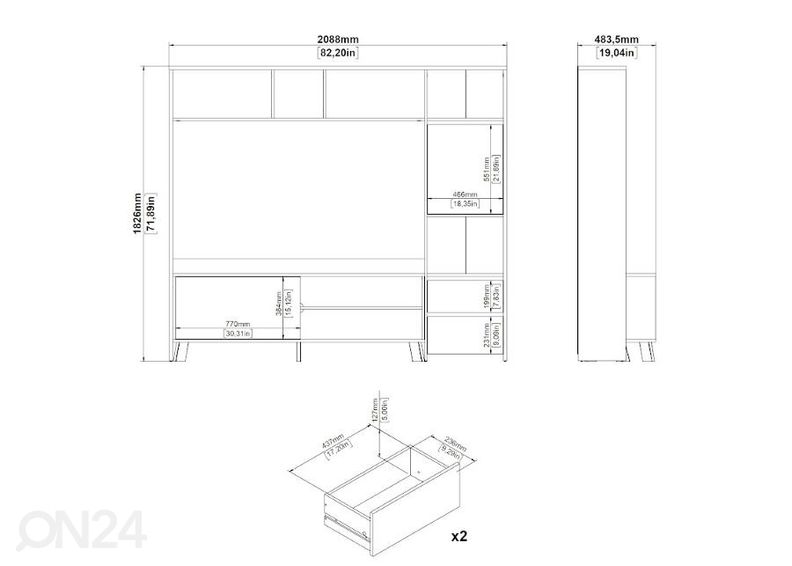 Sektsioon Next 209 cm suurendatud