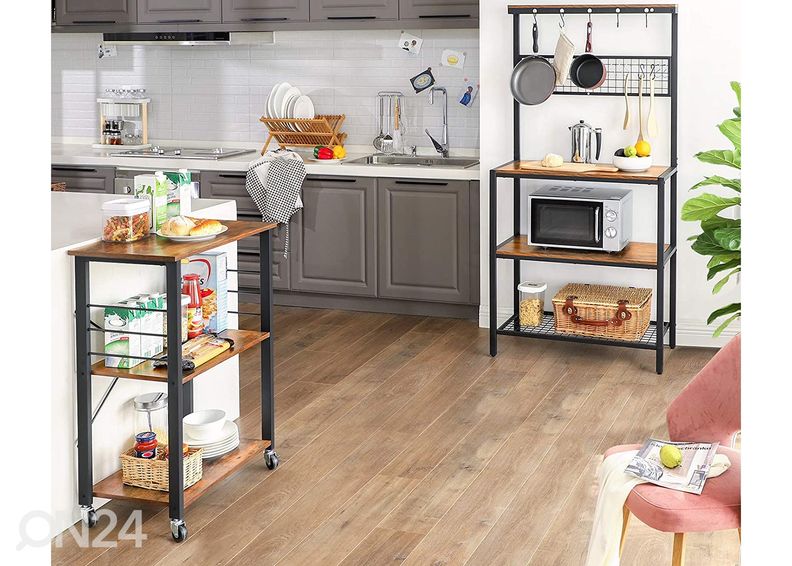 Serveerimislaud 60x40 cm, pruun/must suurendatud