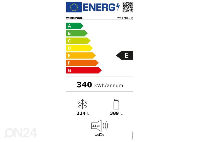 Side-by-Side külmik Whirlpool WQ9M2L suurendatud