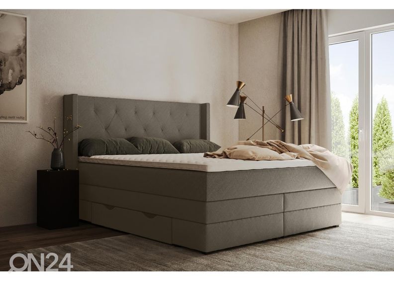 Sime Beds kontinentaalvoodi Sanna sahtlitega 140x200cm suurendatud